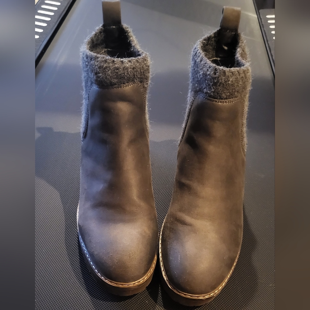 Olive green ankle boots